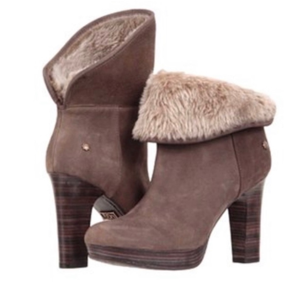 New! Ugg Dandylion Brown Fold Over Booties Sz 10